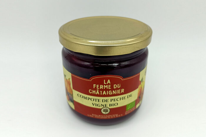 Compote de pêche de vigne